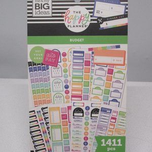 NEW! The Happy Planner Weekly Meal Planning /Sticker Book - "Budget" 1411 Pieces